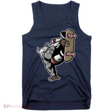 Bulldog Character Playing Skateboard Tank Top