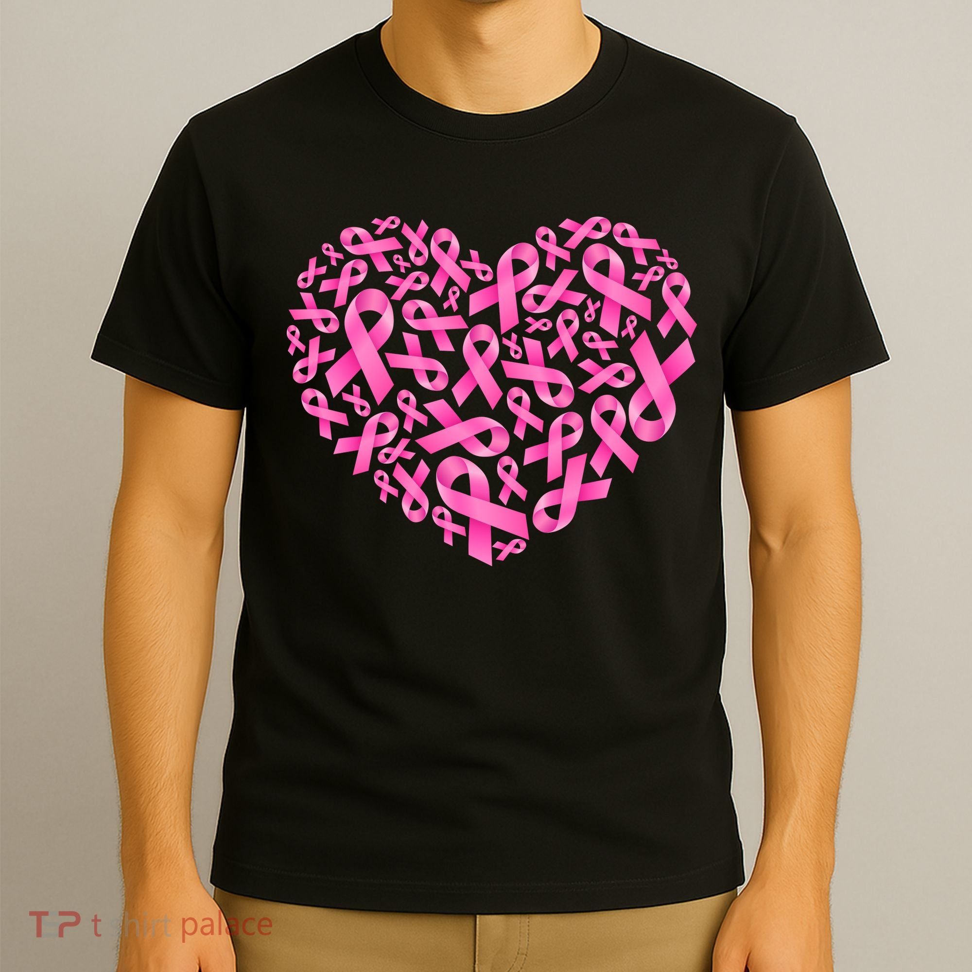 Breast Cancer Pink Ribbon Heart T-Shirt