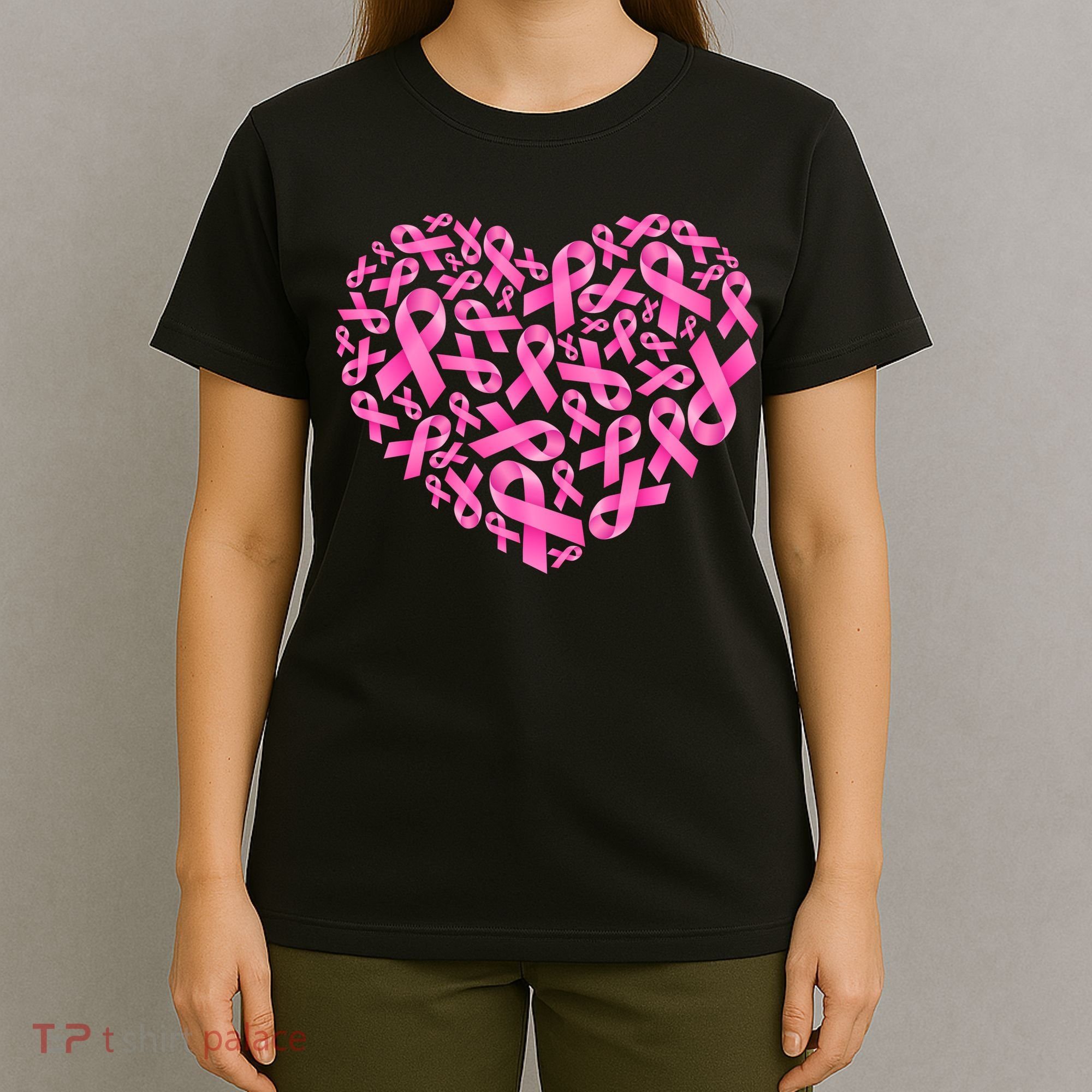 Breast Cancer Pink Ribbon Heart T-Shirt