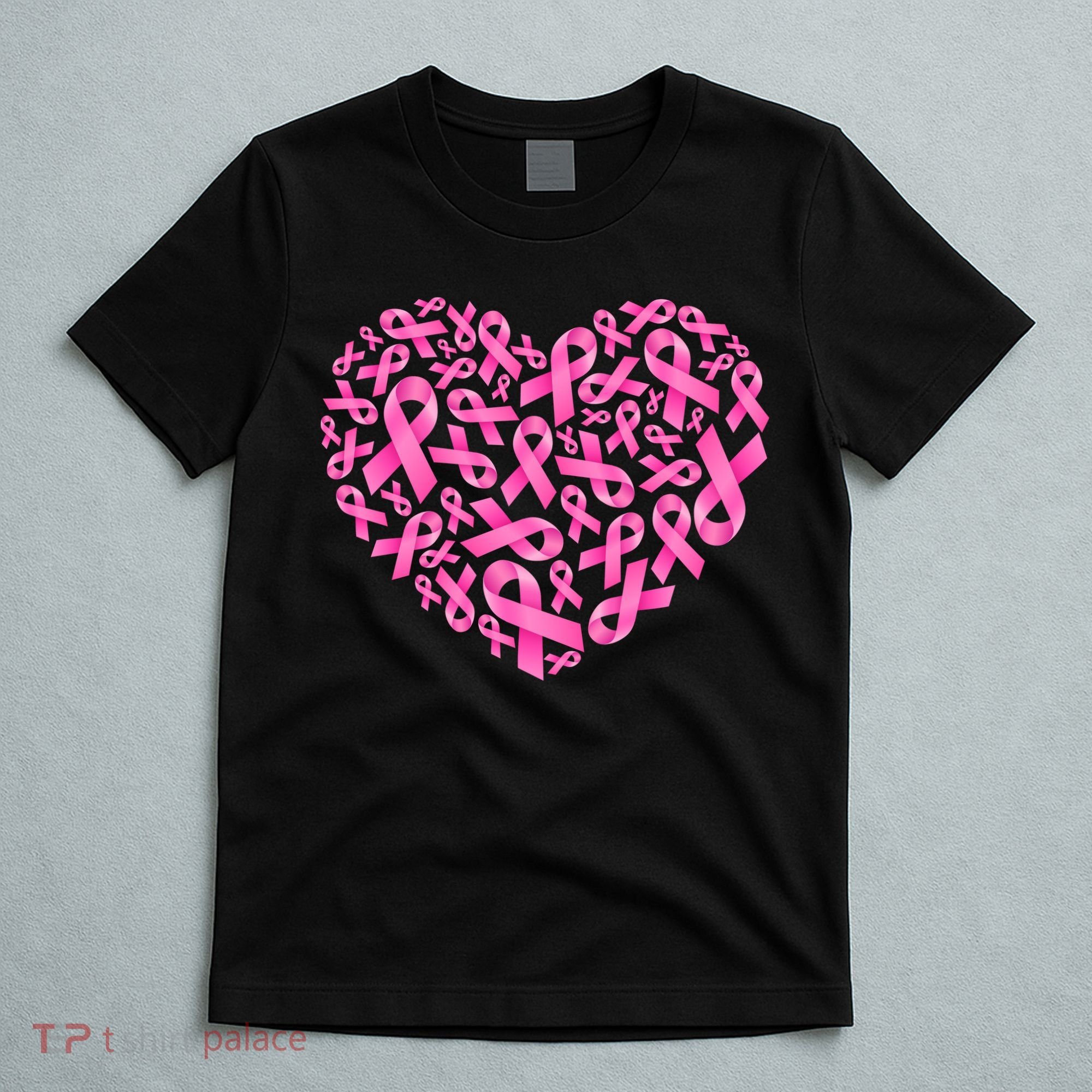 Breast Cancer Pink Ribbon Heart T-Shirt