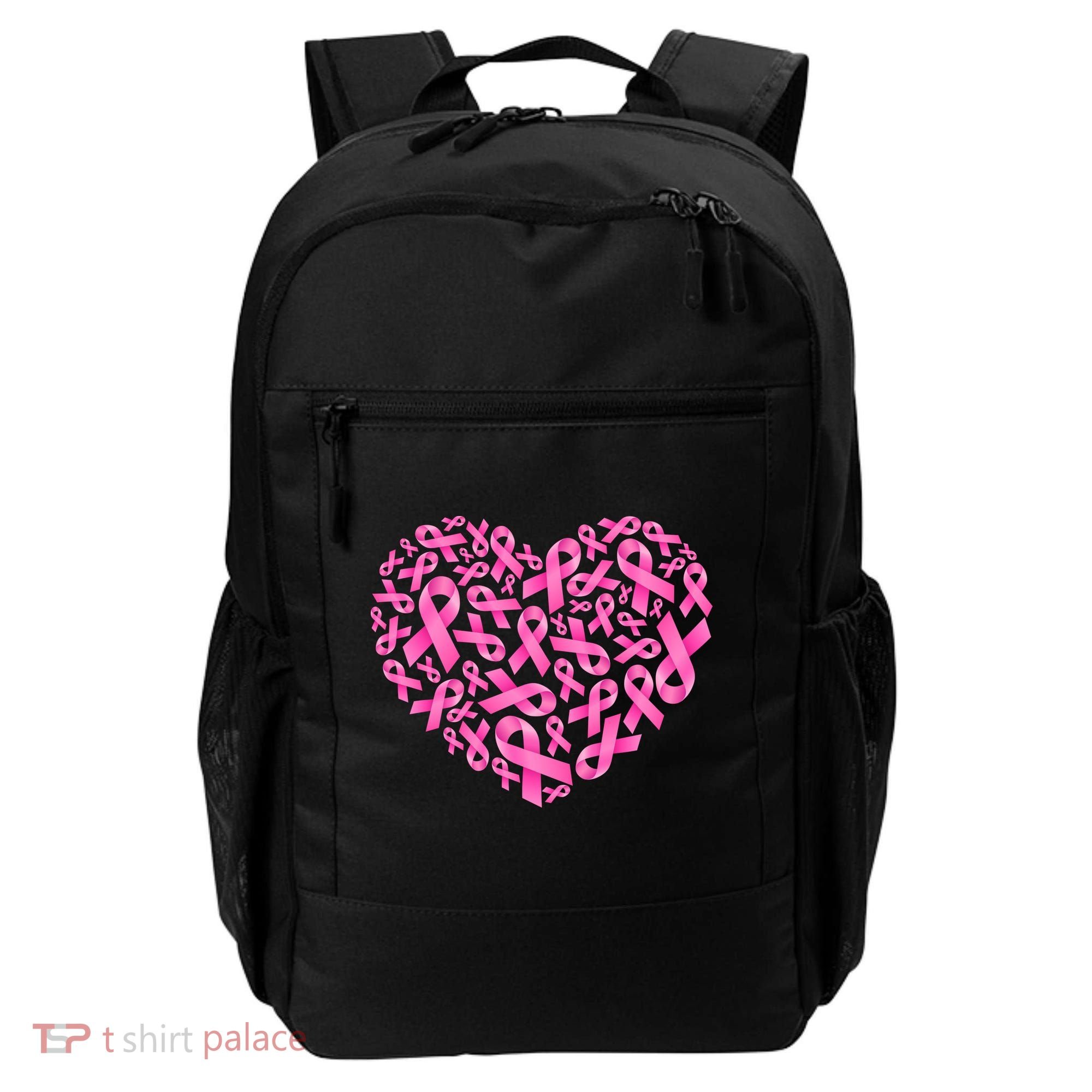 Breast Cancer Pink Ribbon Heart Backpack