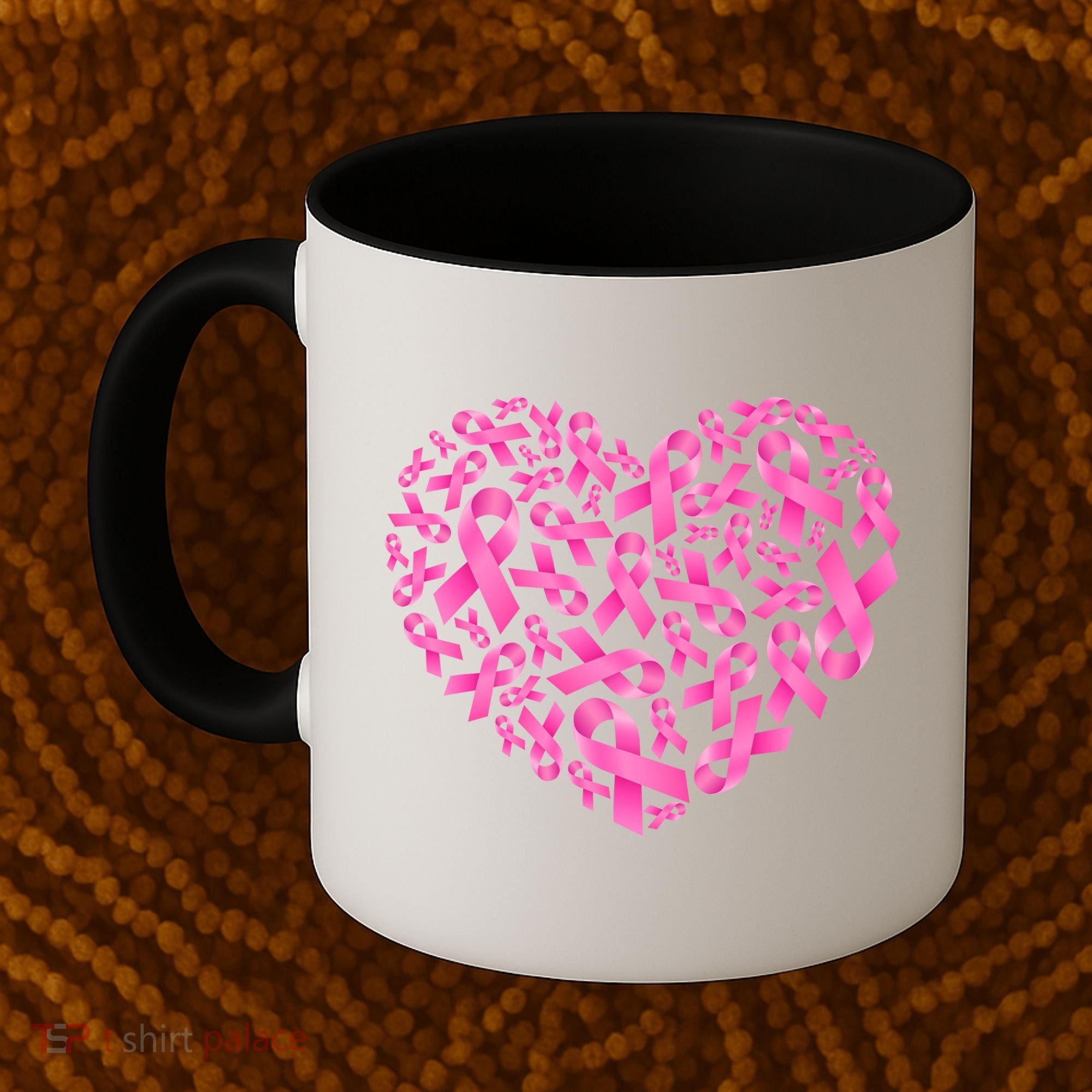 Breast Cancer Pink Ribbon Heart Coffee Mug