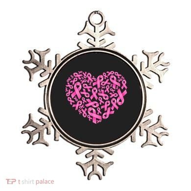 Breast Cancer Pink Ribbon Heart Ornament