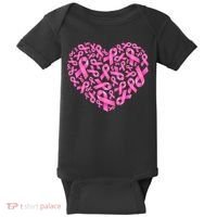 Breast Cancer Pink Ribbon Heart Baby Bodysuit thumb 0
