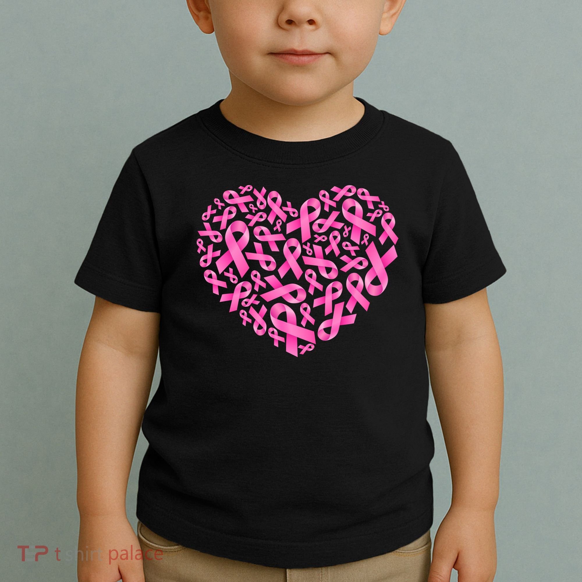 Breast Cancer Pink Ribbon Heart Toddler T-Shirt