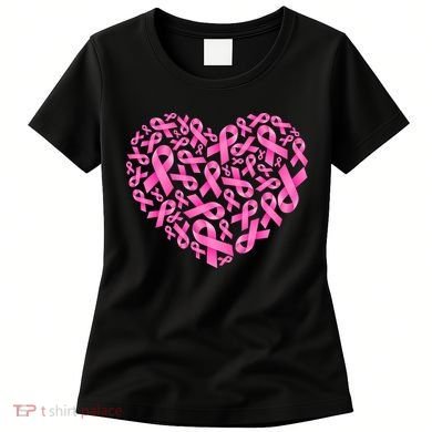 Breast Cancer Pink Ribbon Heart Women's T-Shirt