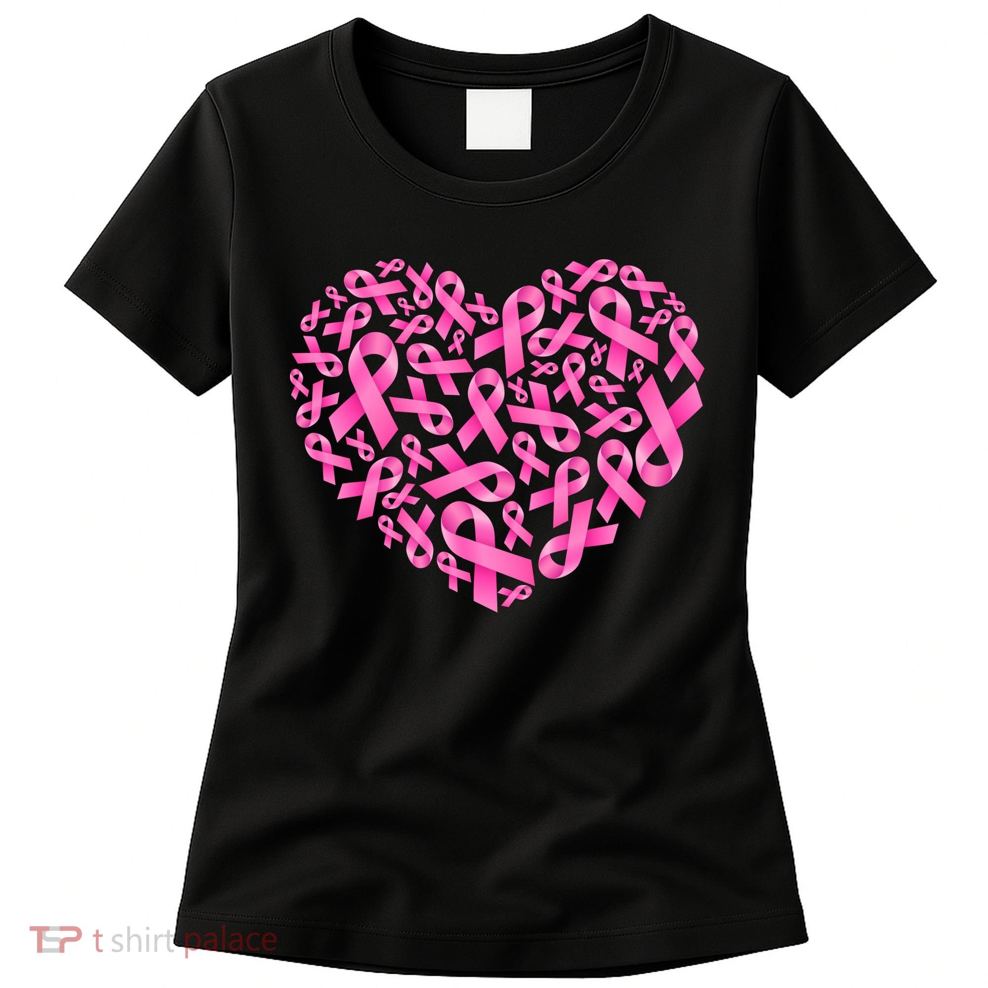 Breast Cancer Pink Ribbon Heart Women's T-Shirt