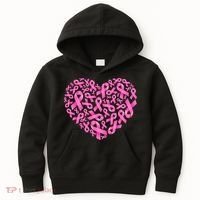 Breast Cancer Pink Ribbon Heart Kids Hoodie thumb 0