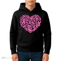Breast Cancer Pink Ribbon Heart Kids Hoodie thumb 4