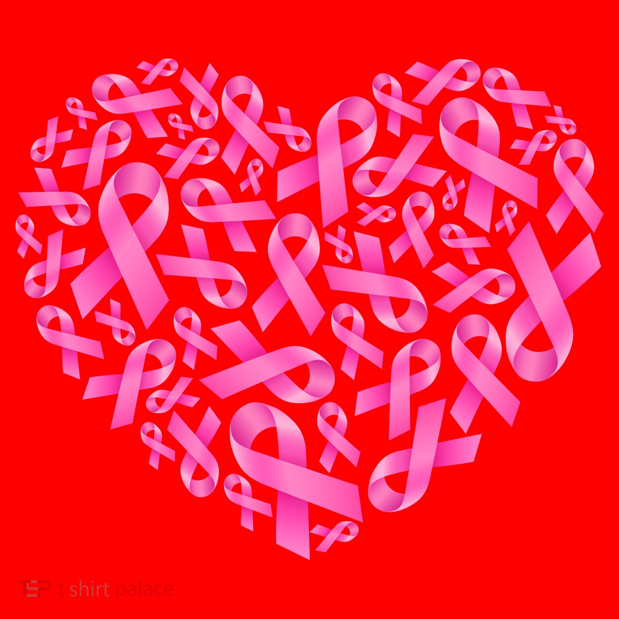 Breast Cancer Pink Ribbon Heart Santa Hat