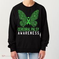Butterfly Cerebral Palsy Awareness CP Green Ribbon Support Women's Sweatshirt thumb 0