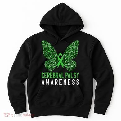Butterfly Cerebral Palsy Awareness CP Green Ribbon Support Hoodie