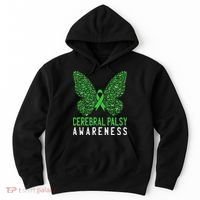 Butterfly Cerebral Palsy Awareness CP Green Ribbon Support Hoodie thumb 0