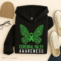 Butterfly Cerebral Palsy Awareness CP Green Ribbon Support Hoodie thumb 4