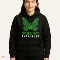 Butterfly Cerebral Palsy Awareness CP Green Ribbon Support Hoodie thumb 5