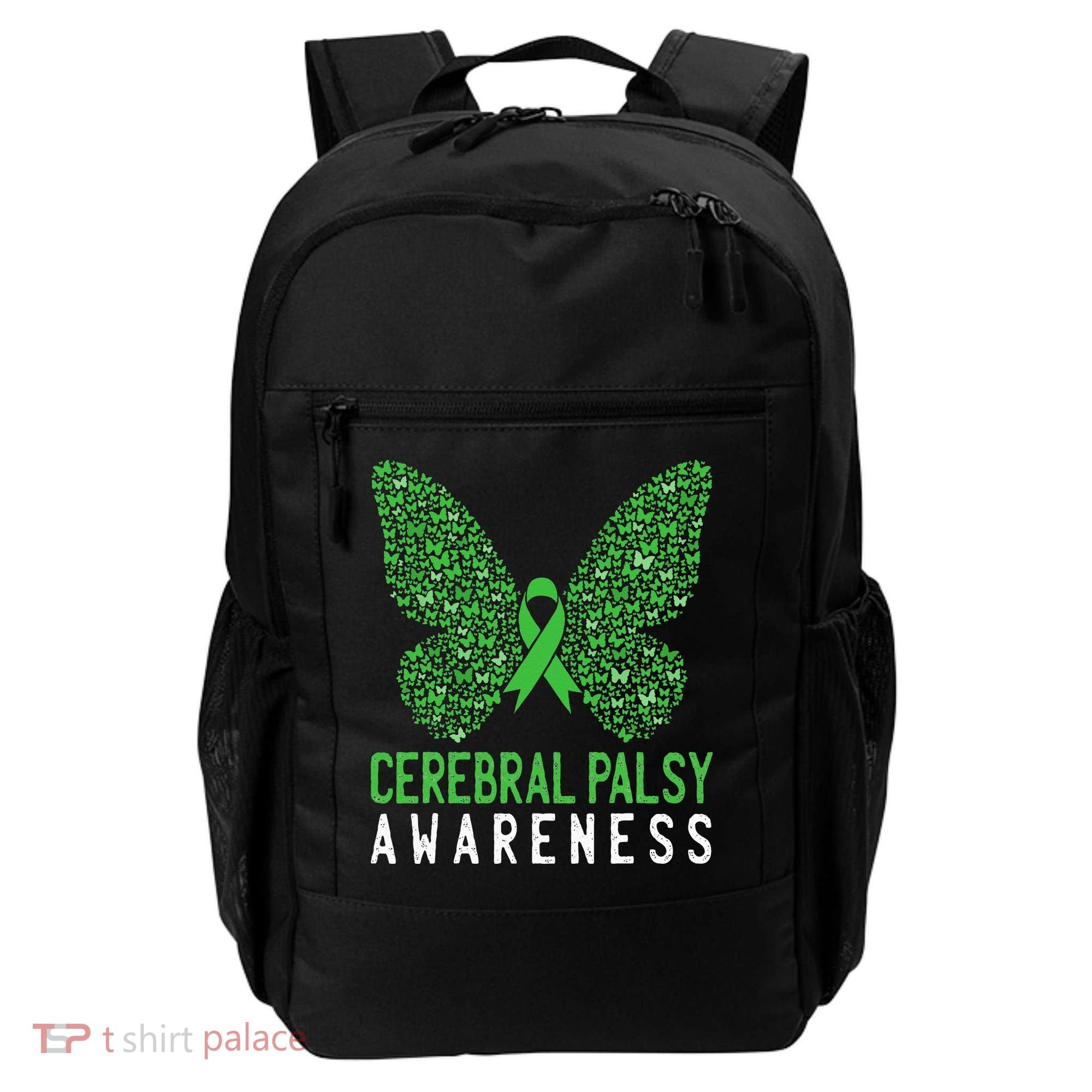 Butterfly Cerebral Palsy Awareness CP Green Ribbon Support Backpack