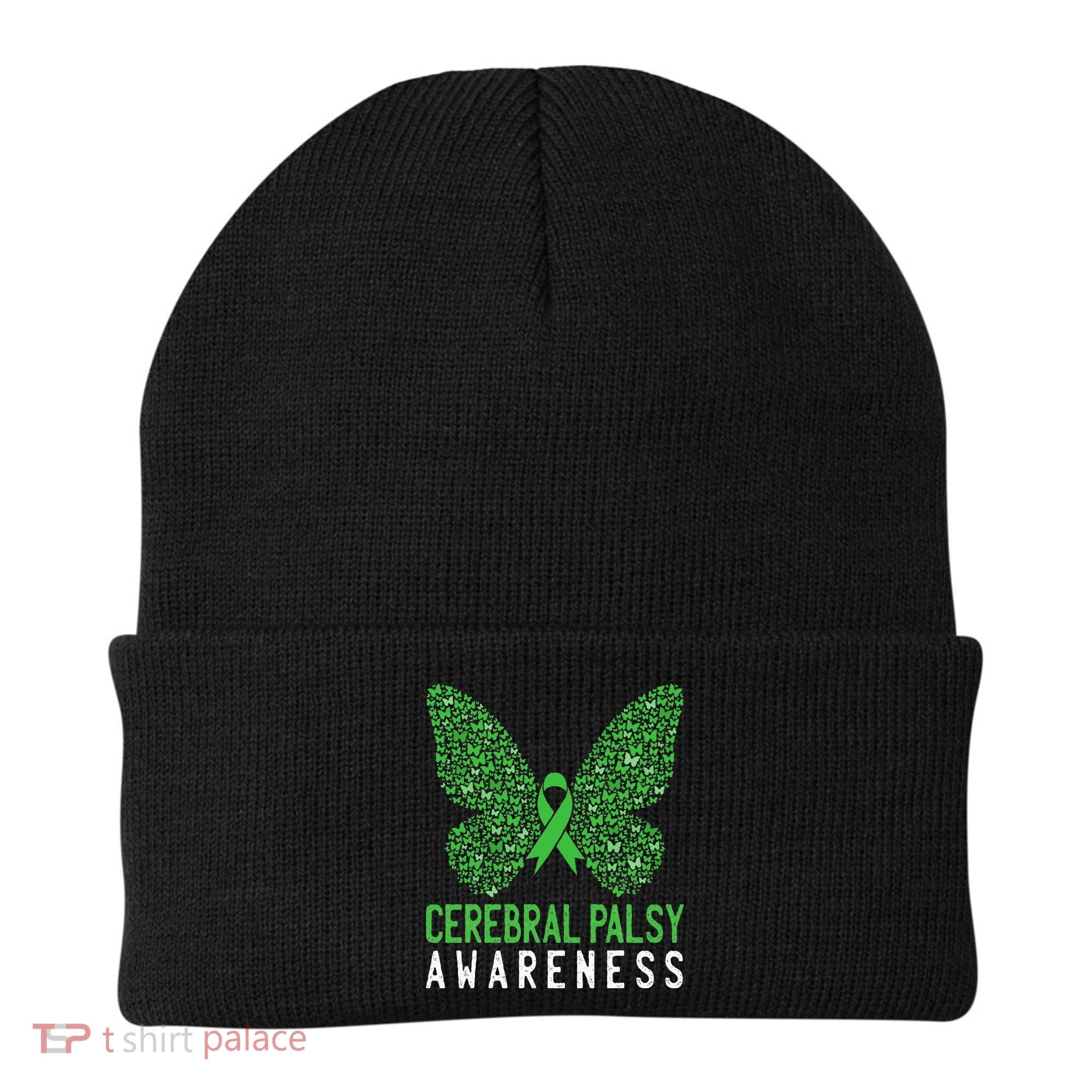 Butterfly Cerebral Palsy Awareness CP Green Ribbon Support Beanie