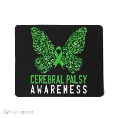 Butterfly Cerebral Palsy Awareness CP Green Ribbon Support Mousepad