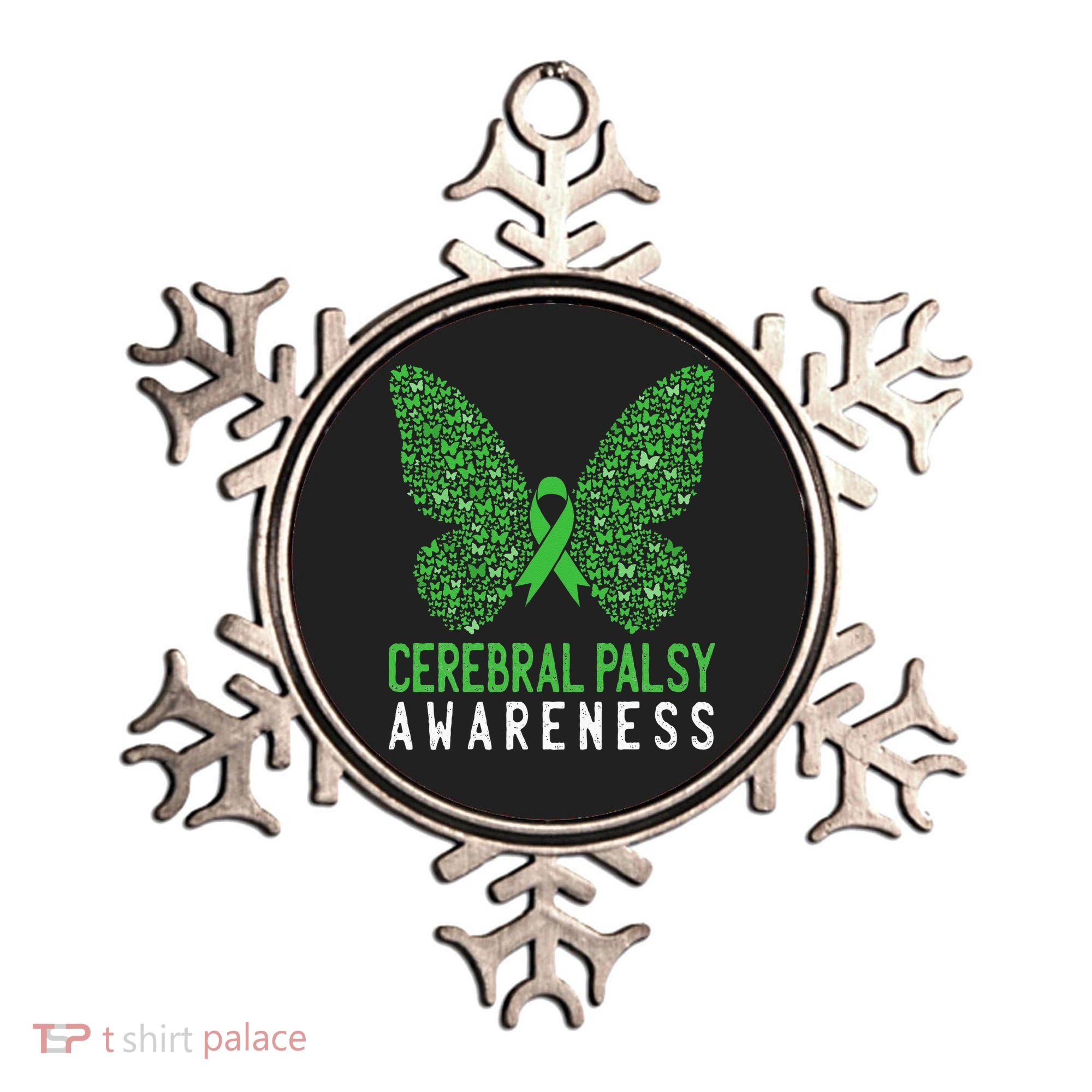 Butterfly Cerebral Palsy Awareness CP Green Ribbon Support Ornament