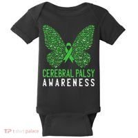 Butterfly Cerebral Palsy Awareness CP Green Ribbon Support Baby Bodysuit thumb 0