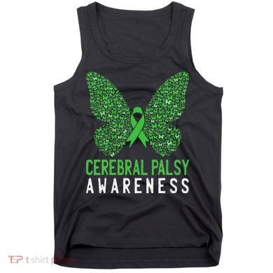 Butterfly Cerebral Palsy Awareness CP Green Ribbon Support Tank Top