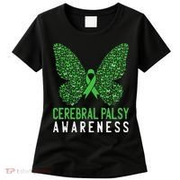 Butterfly Cerebral Palsy Awareness CP Green Ribbon Support Women's T-Shirt thumb 0