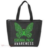 Butterfly Cerebral Palsy Awareness CP Green Ribbon Support Tote Bag thumb 0