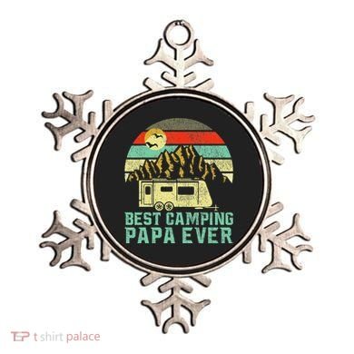 Best Camping Papa Ever Vintage Camper Ornament