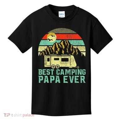 Best Camping Papa Ever Vintage Camper Kids T-Shirt