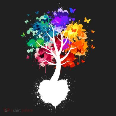 Bright Colorful Painted Butterfly Tree Women's Sweatshirt