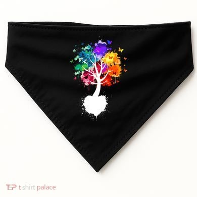 Bright Colorful Painted Butterfly Tree USA-Made Doggie Bandana