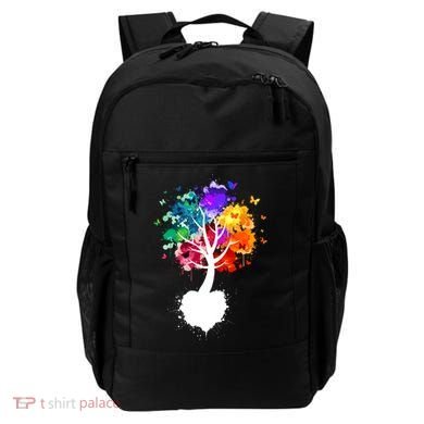 Bright Colorful Painted Butterfly Tree Backpack