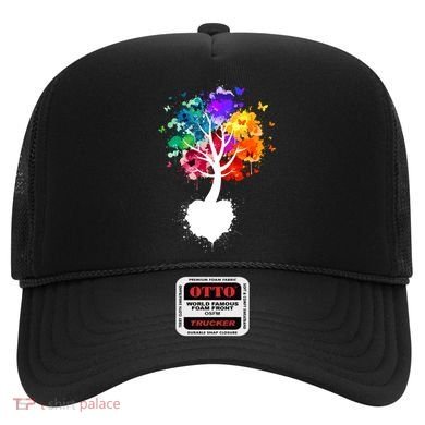 Bright Colorful Painted Butterfly Tree Hat