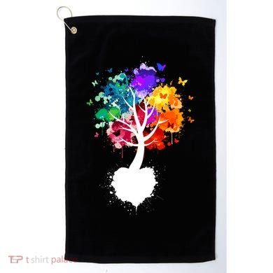 Bright Colorful Painted Butterfly Tree Golf Towel