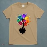 Bright Colorful Painted Butterfly Tree T-Shirt thumb 5