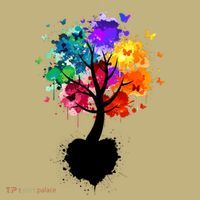 Bright Colorful Painted Butterfly Tree T-Shirt thumb 7