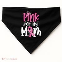 Breast Cancer Pink For My Mom Ribbon USA-Made Doggie Bandana thumb 0