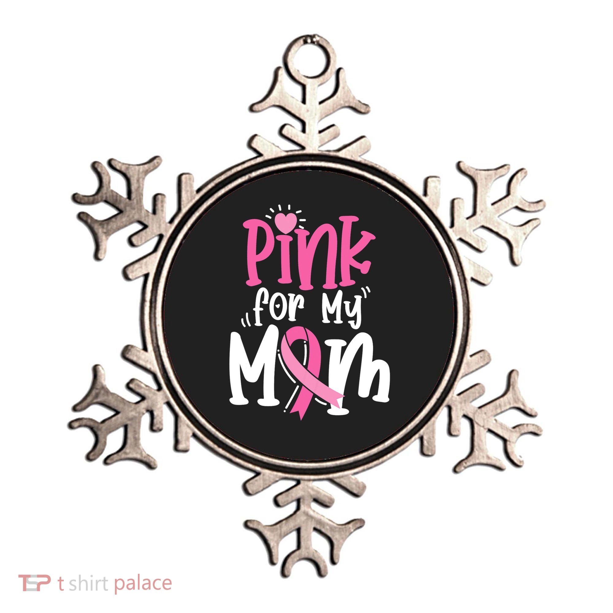 Breast Cancer Pink For My Mom Ribbon Ornament