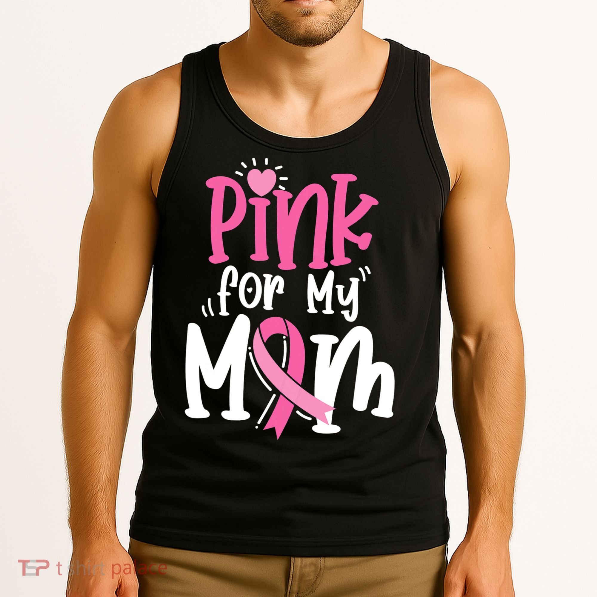 Breast Cancer Pink For My Mom Ribbon Tank Top