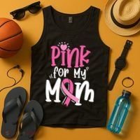 Breast Cancer Pink For My Mom Ribbon Tank Top thumb 4