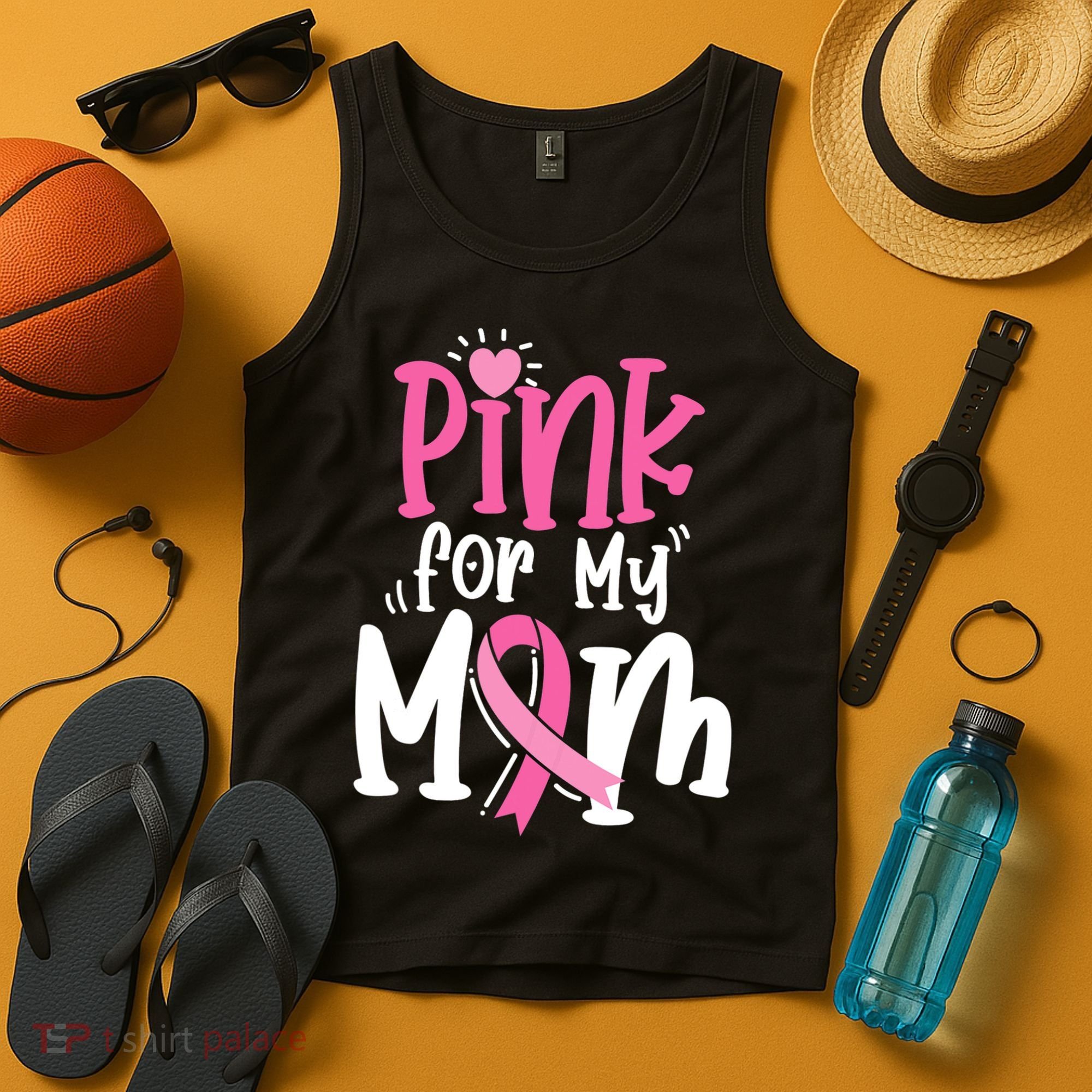 Breast Cancer Pink For My Mom Ribbon Tank Top