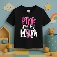 Breast Cancer Pink For My Mom Ribbon Toddler T-Shirt thumb 3