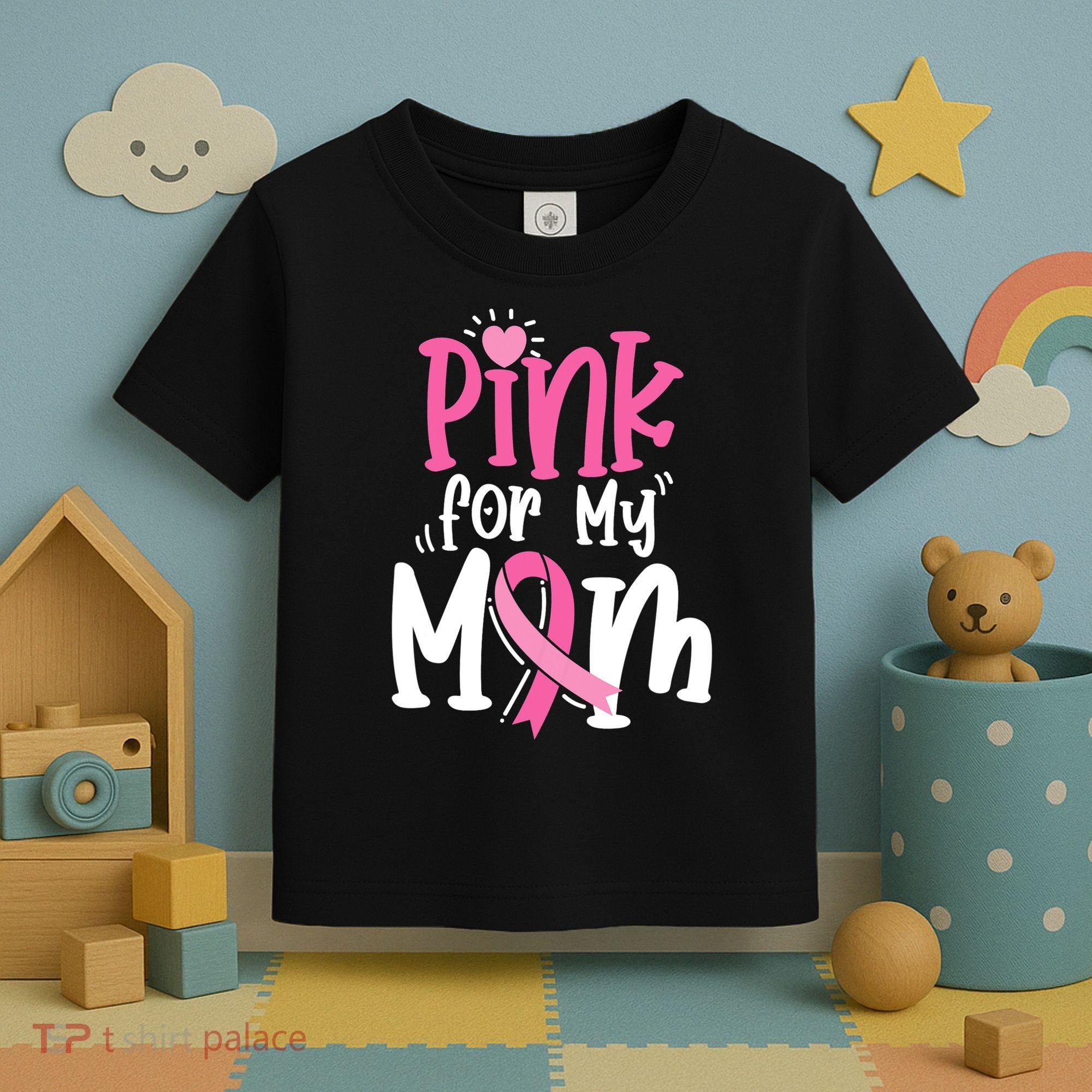 Breast Cancer Pink For My Mom Ribbon Toddler T-Shirt