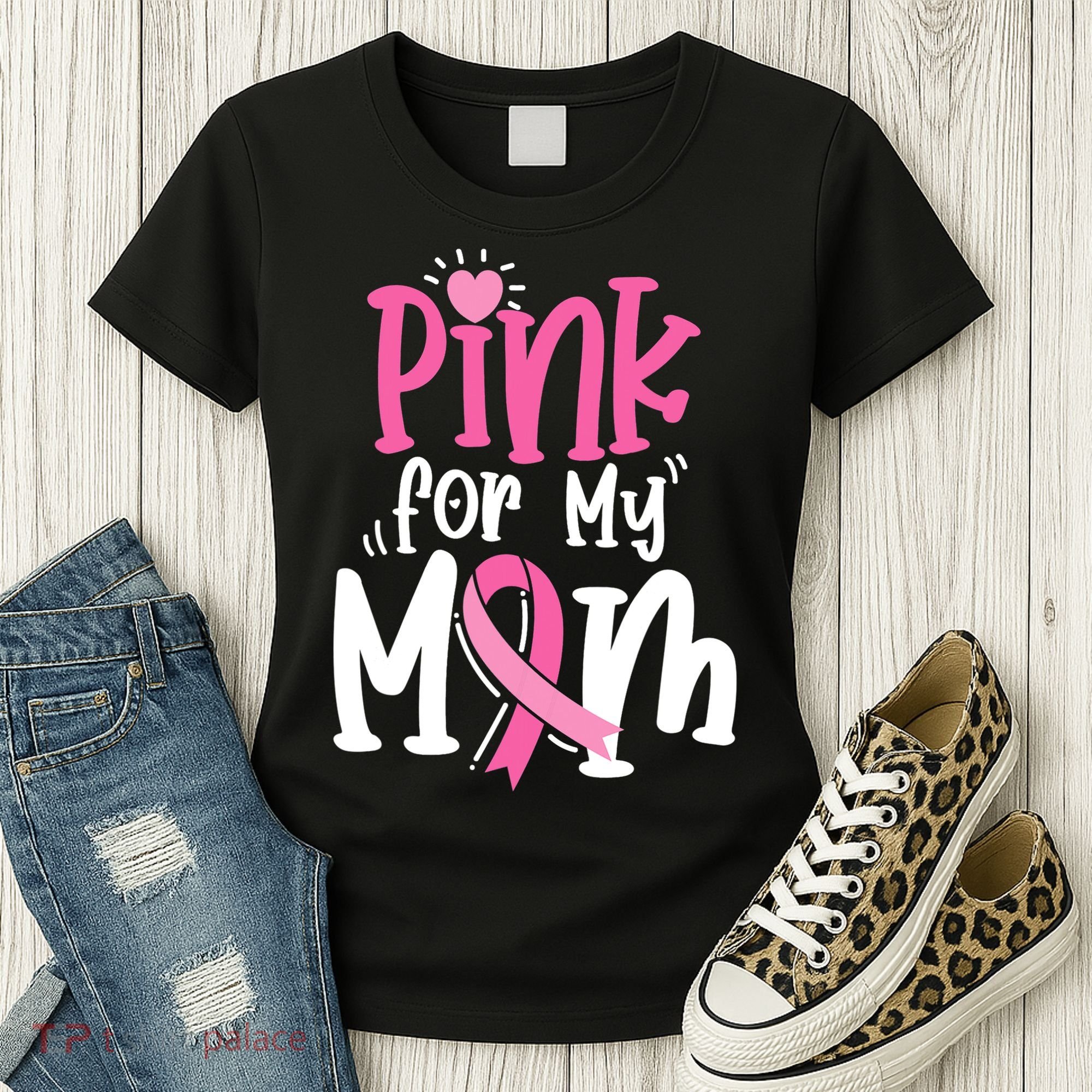 Breast Cancer Pink For My Mom Ribbon Women's T-Shirt