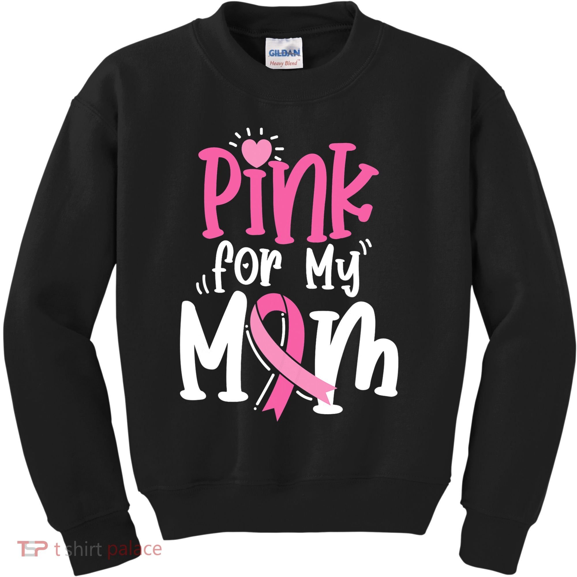 Breast Cancer Pink For My Mom Ribbon Kids Sweatshirt