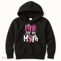 Breast Cancer Pink For My Mom Ribbon Kids Hoodie thumb 0