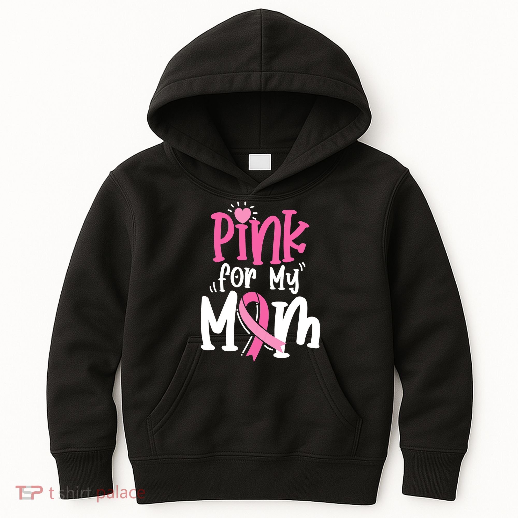 Breast Cancer Pink For My Mom Ribbon Kids Hoodie
