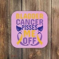 Bladder Cancer Pisses Me Off Breast Cancer Awareness Coaster thumb 0