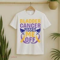 Bladder Cancer Pisses Me Off Breast Cancer Awareness T-Shirt thumb 2
