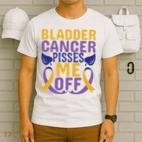 Bladder Cancer Pisses Me Off Breast Cancer Awareness T-Shirt thumb 6